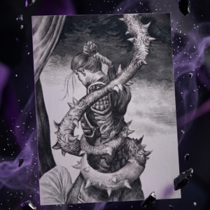 Humanus illustration cropped from a larger illustration of AzNameh
