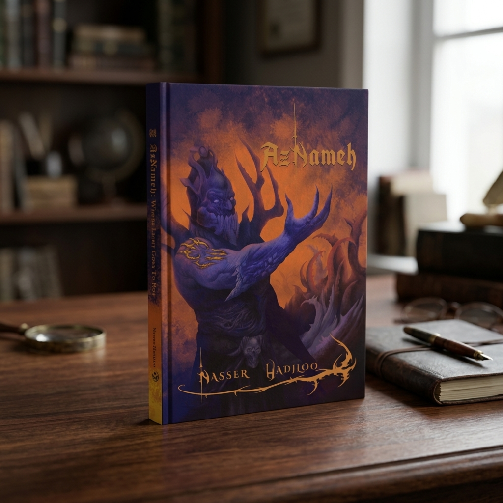 AzNameh chronicler edition cover on table AzNameh chronicler edition cover on table